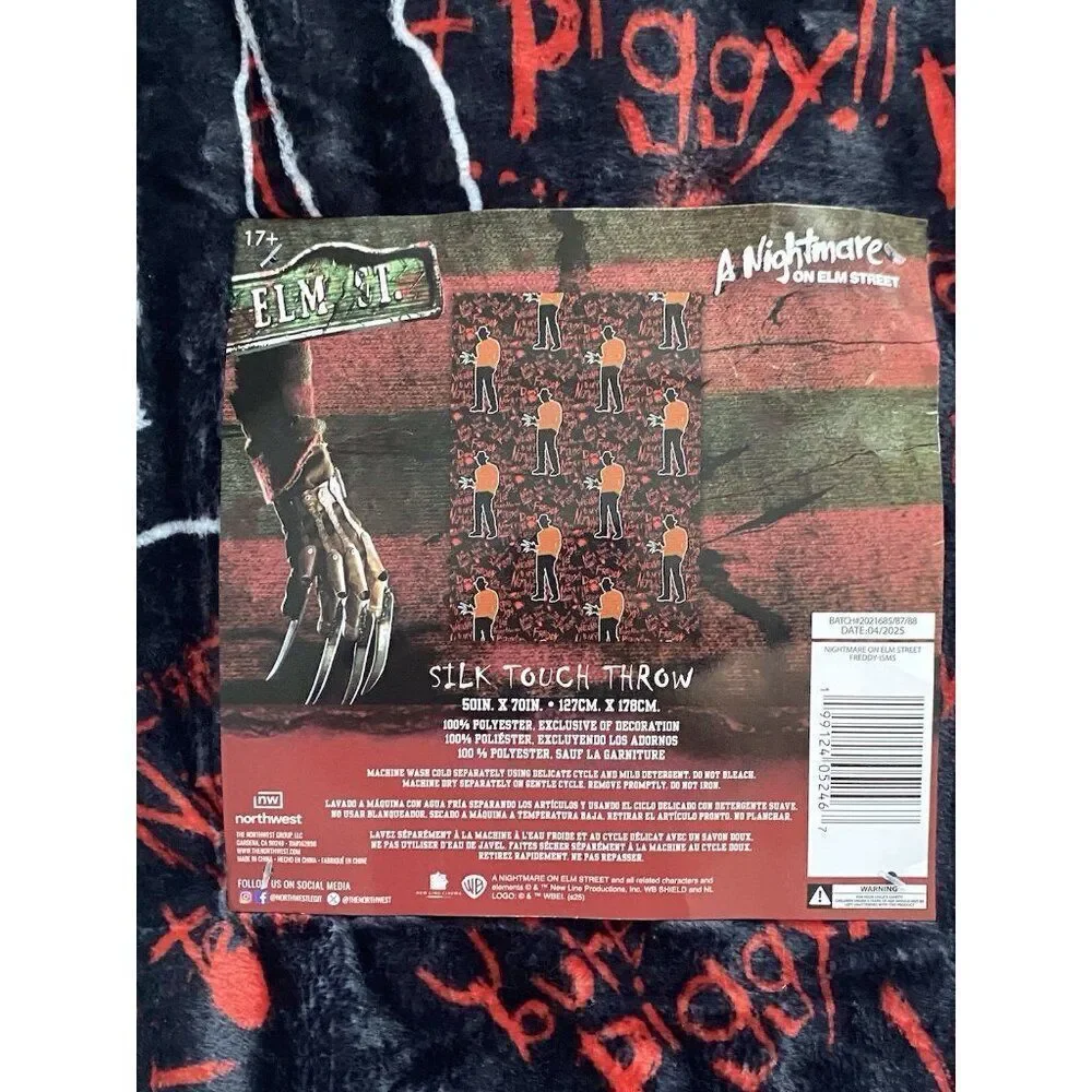 Nightmare on Elm Street Freddy Krueger Silk Touch Throw Blanket 50 X‎ 70” NEW